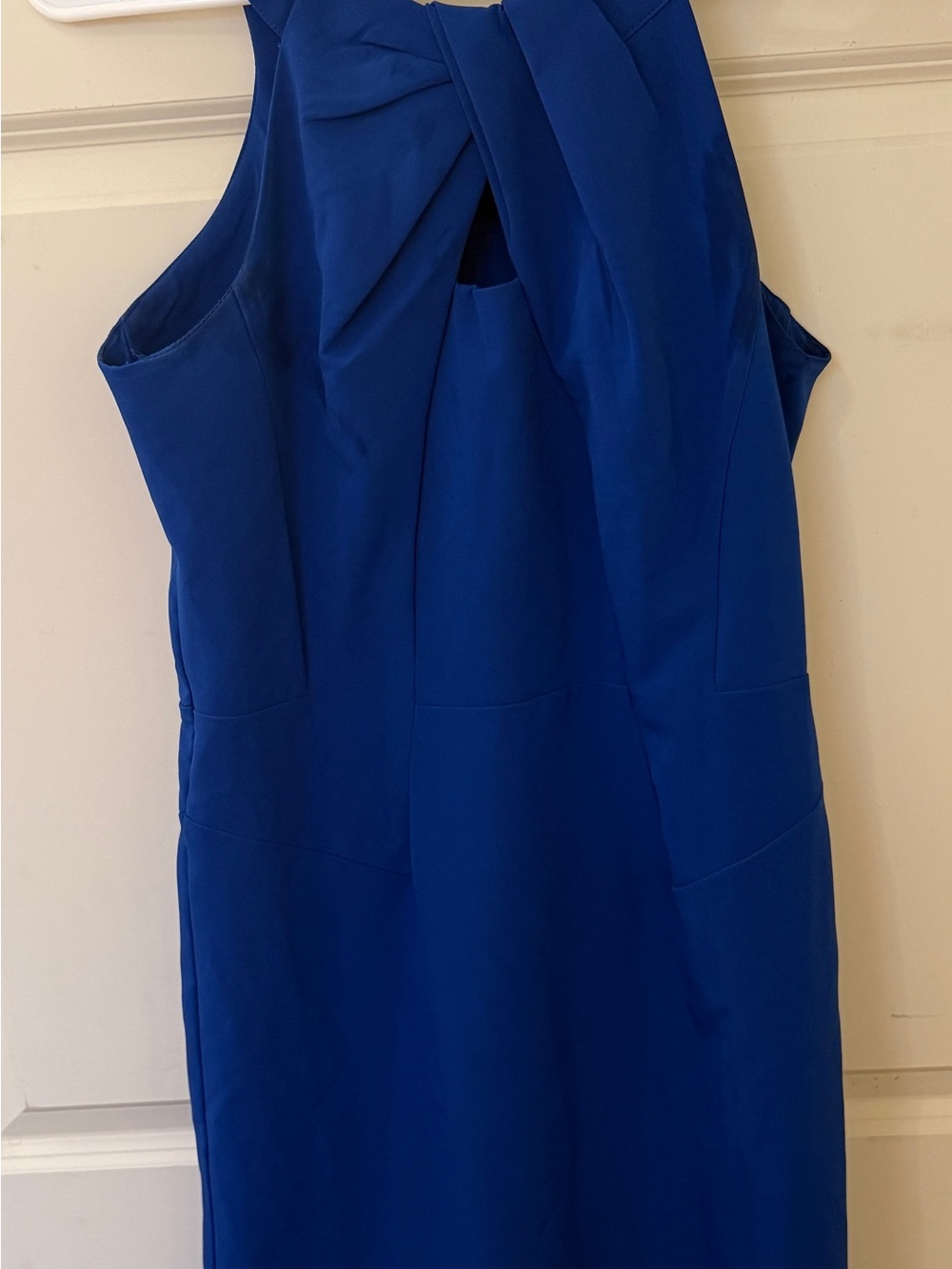 Sharagano Royal Blue Twist-Front Sleeveless Dress